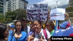 Gaby Arellano durante las manifestaciones ocurridas los días previos a la convocatoria del 22 de marzo.